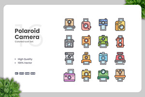 Polaroid Camera Colored Icons, an Icon by Upnowgraphic