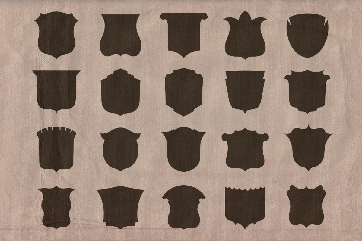 Retro/Vintage shapes - Shields 2 preview 3