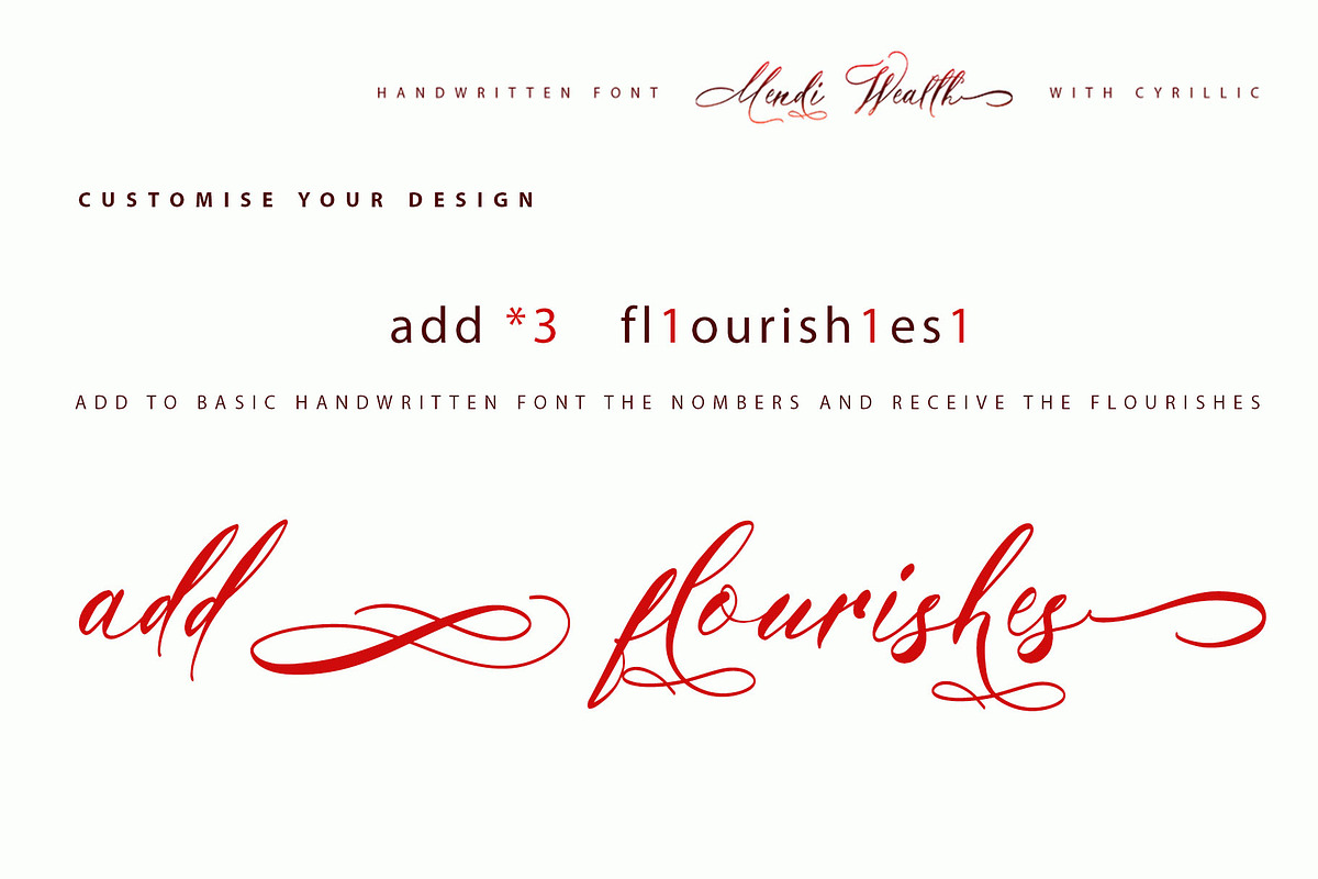 Mendi Wealth Cyrillic Font, a Script Font by IraDvilyuk (Photo 12 of 12)