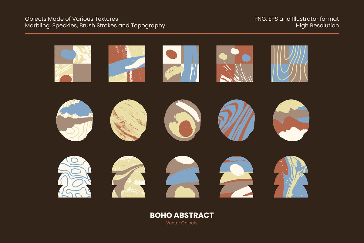 Boho Abstract Vector Objects, an Object Graphic by The Fake PNG (Photo 3 of 5)