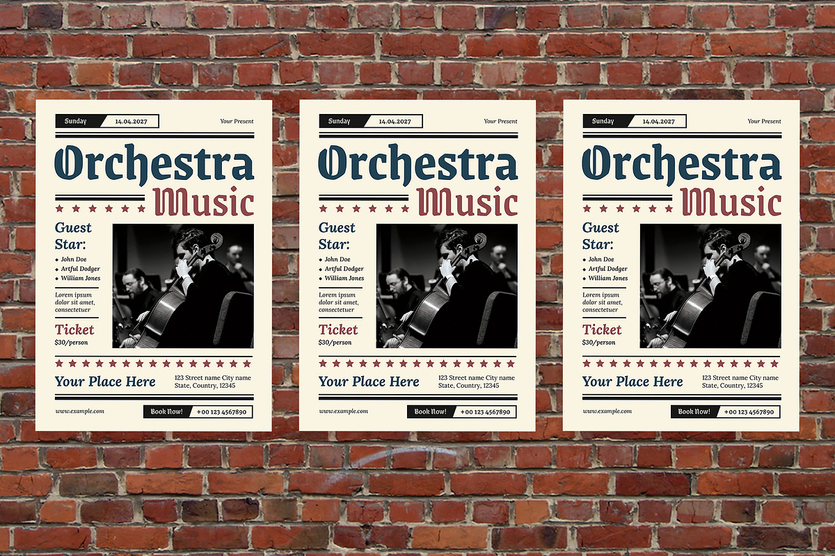 Classic Orchestra Music Flyer Set, a Flyer Template by Aiyari Graphic (Photo 3 of 3)