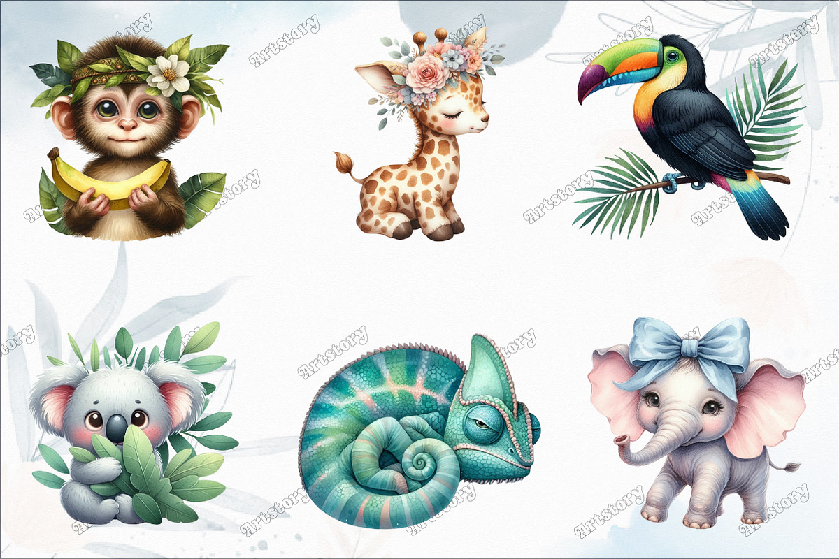 Safari Watercolor Jungle Animals, a Graphic by designcity5 (Photo 2 of 5)