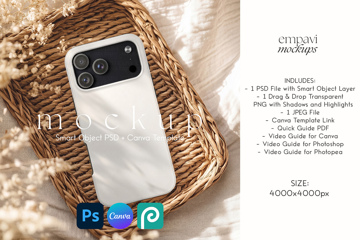 iPhone 18 Pro Max Phone Case Mockup, an iPhone Mockup by EmpaviMockups (Photo 1 of 7)