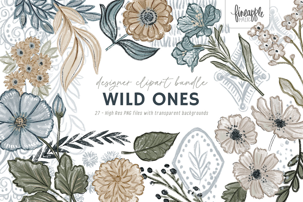 Boho Floral Clipart, an Object Graphic by FINEAPPLE (Photo 1 of 6)
