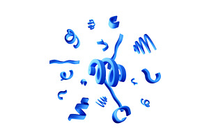 3D Blue confetti streamers in, an Illustration by Abscent