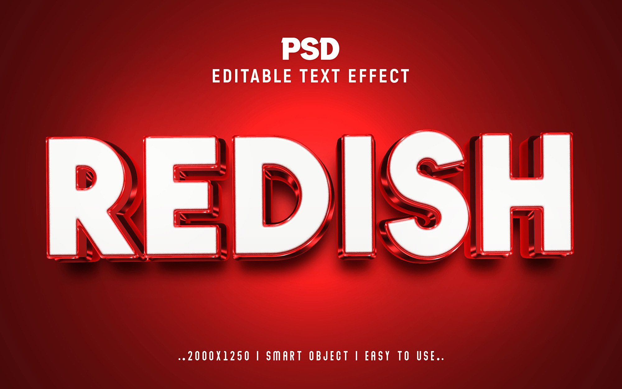 Redish editable 3D text effect style, a Layer Style Add-On by Md Jahidul99