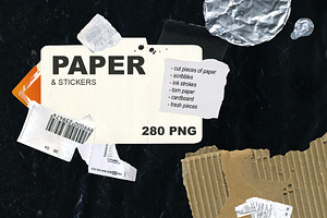 Paper Collage and Scribbles Elements