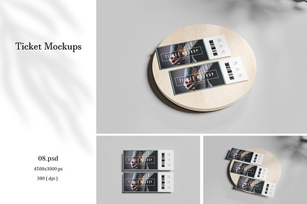 Event Tickets Mockup Set, a Print Template by Akaimockup
