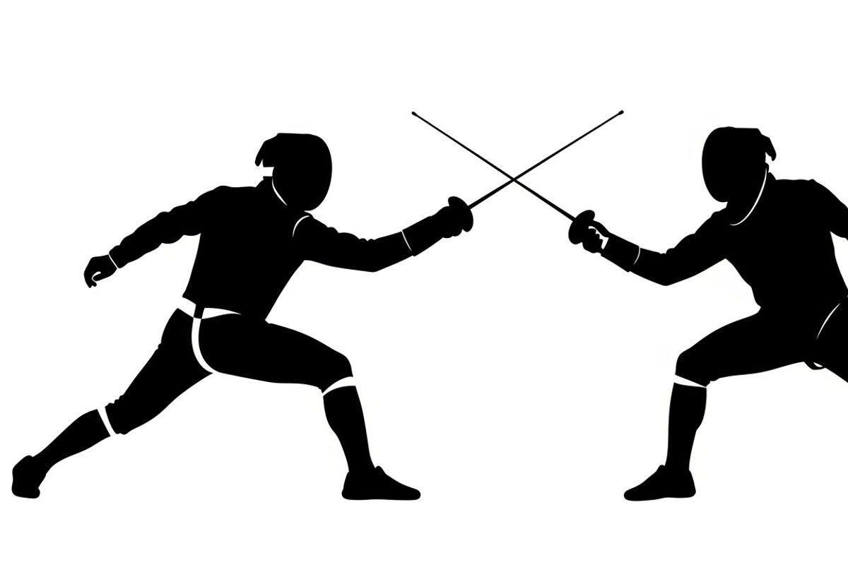 An elegant Fencing Duel Silhouettes, an Illustration by Amazin_art (Photo 3 of 31)