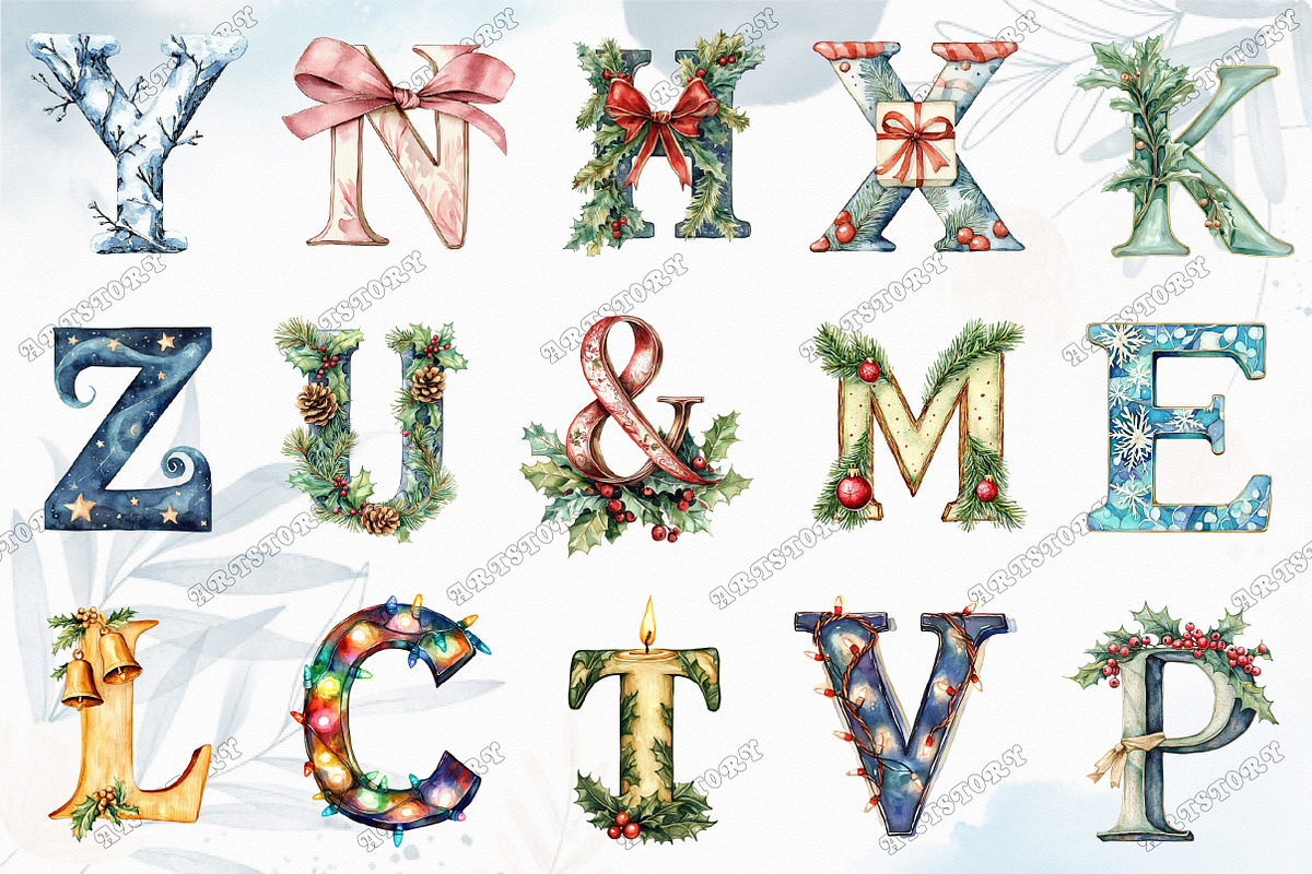 Christmas Alphabet Png Bundle, an Illustration by designcity5 (Photo 3 of 5)
