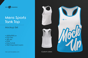 Mens Sports Tank Top MockUp Set