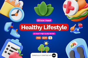 3D Healthy Lifestyle Icon