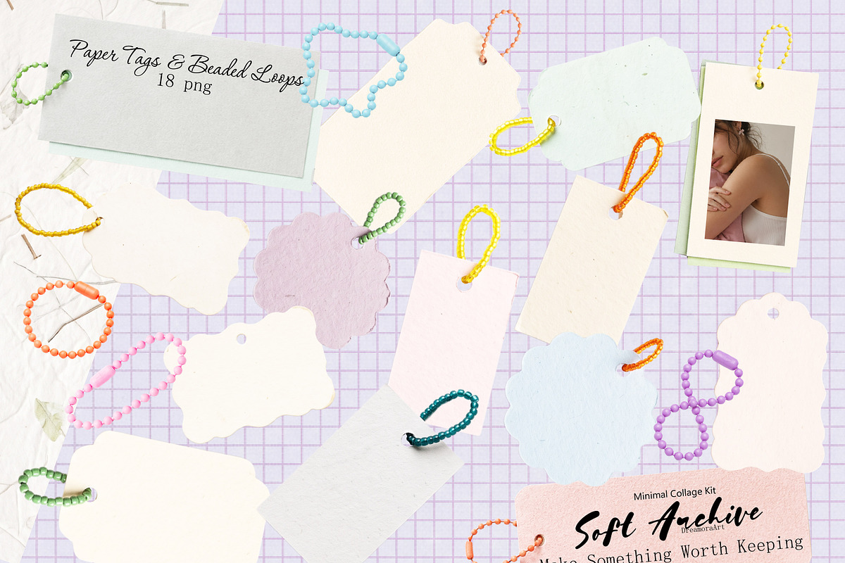 Soft Archive Scrapbook Collage Kit, an Object Graphic by DreamoraArt (Photo 2 of 13)