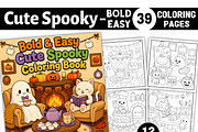 Cute Spooky Bold and Easy Coloring, a Seasonal Illustration by Coco Bloom (Thumbnail 1 of 7)