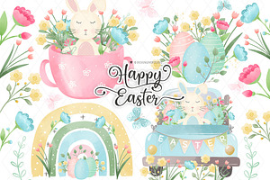 Easter Rainbows Rabbit Design