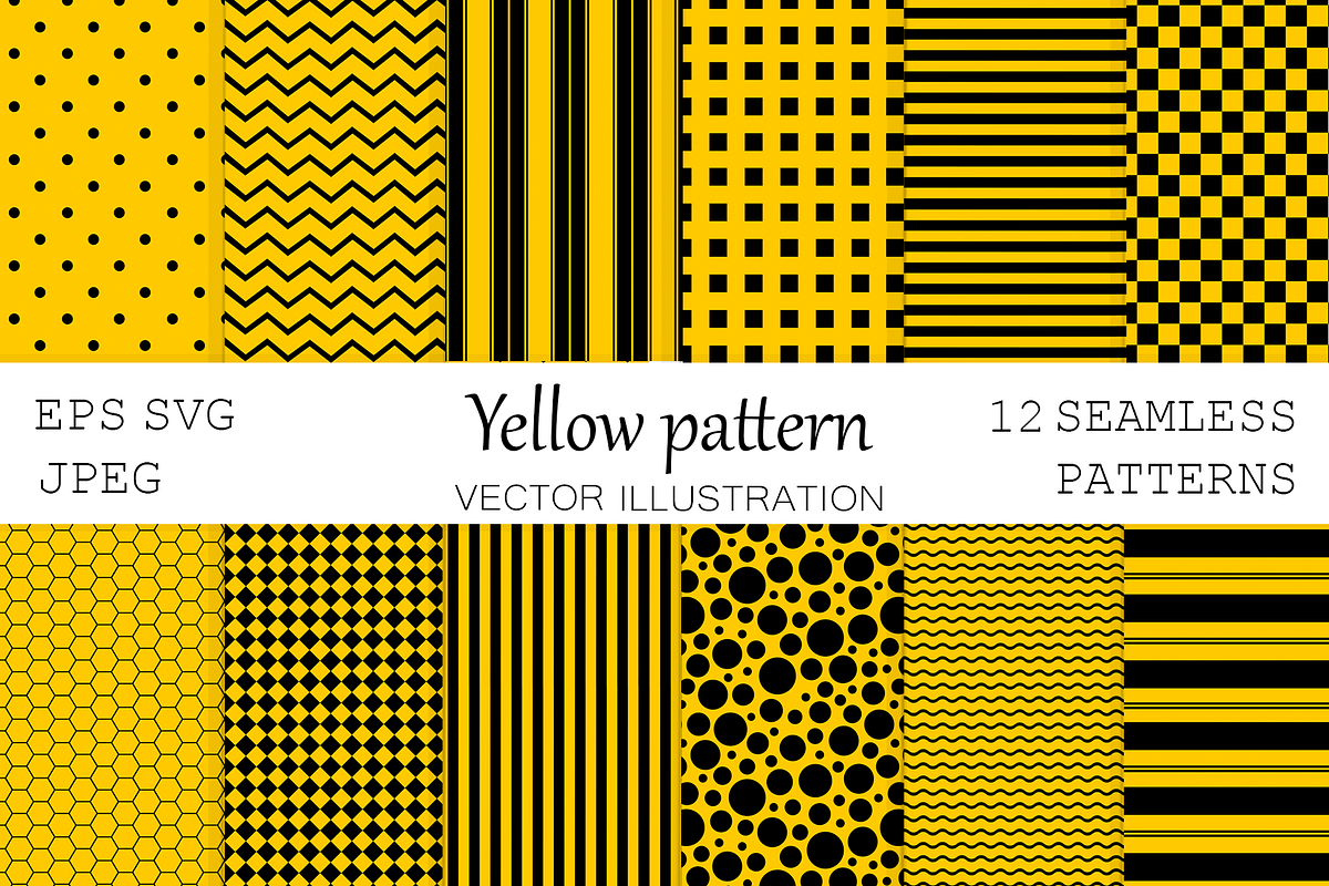 Abstract yellow seamless patterns, a Pattern Graphic by IrinaShishkova (Photo 1 of 8)