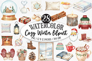 Cozy Winter Watercolor Clipart, an Illustration by Designking (Thumbnail 1 of 5)