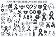 Black Awareness Ribbon Icon Set, a Healthcare Illustration by Artivon (Thumbnail 1 of 51)