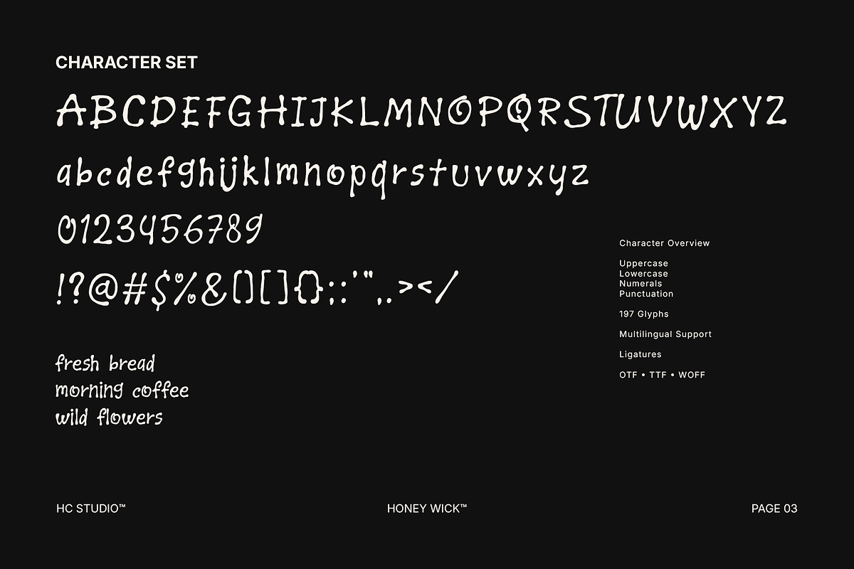 Honey Wick - Handmade Display, a Handwritten Font by Hasbi Creative (Photo 3 of 10)
