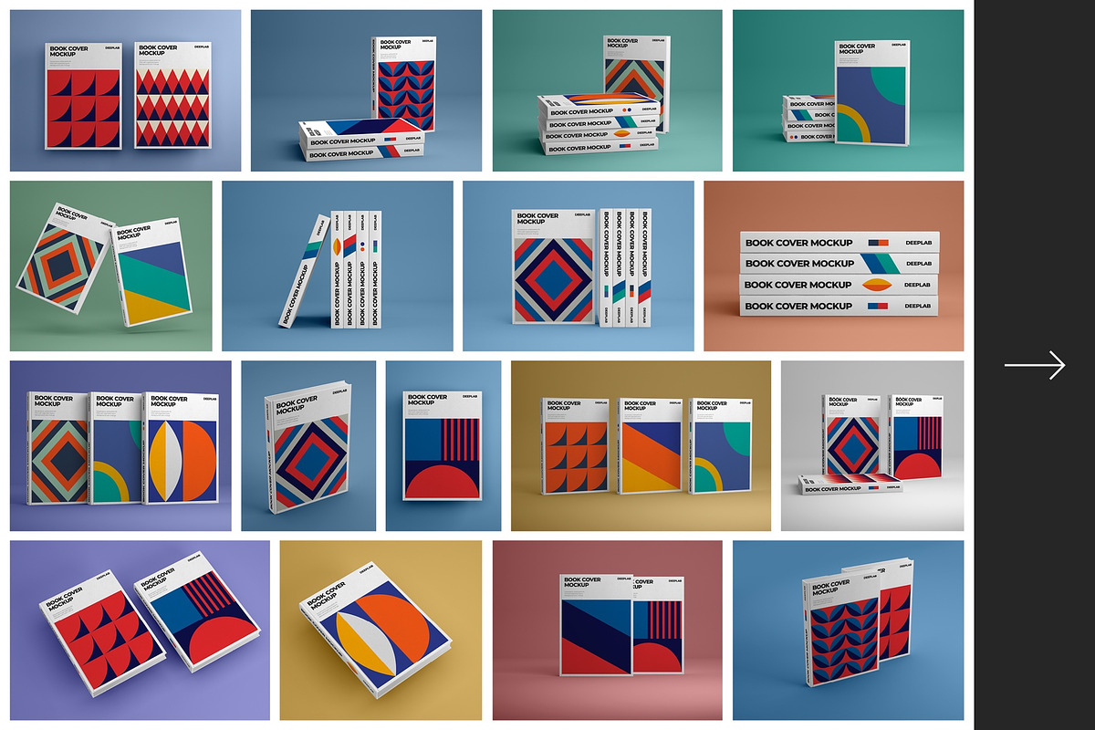 Vertical Book Hardcover Mockup Set, a Print Template by Deeplab (Photo 2 of 20)