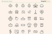 Four Seasons Outline Icons BUNDLE, an Icon by Sargatal (Thumbnail 5 of 7)