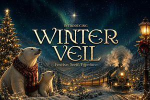 Winter Veil - Festive Typeface, a Serif Font by HipFonts