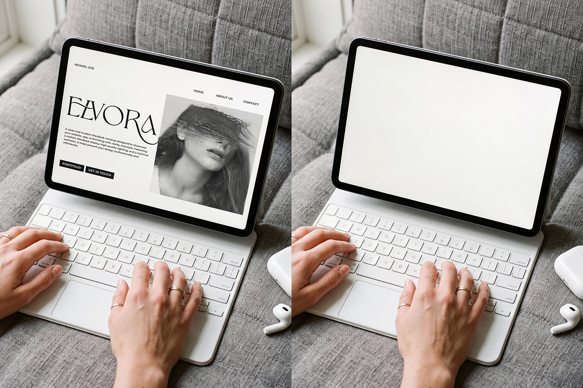 Elvora - iPad Device Mockup PSD #9, an iPad Mockup by Heinzel Std Mockup (Photo 5 of 5)