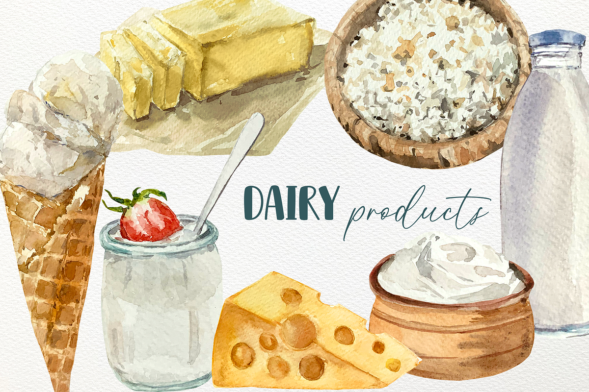 Watercolor Cow Clip arts and Posters, an Animal Illustration by Tati Bordiu (Photo 8 of 8)