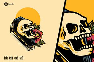 Skull - Retro Style