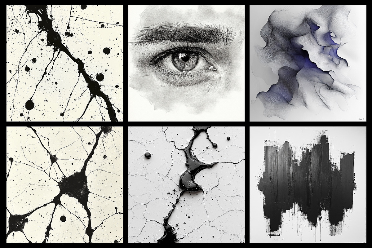 Black and White Ink Textures, an Illustration by RobertsArt (Photo 4 of 4)