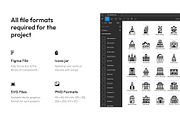 US Landmark Icons, an Outline Icon by Prosymbols (Thumbnail 5 of 7)