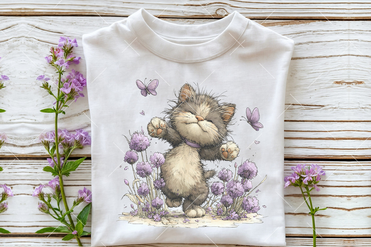 Whimsical Summer Cat Clipart, an Illustration by OK Design (Photo 6 of 6)
