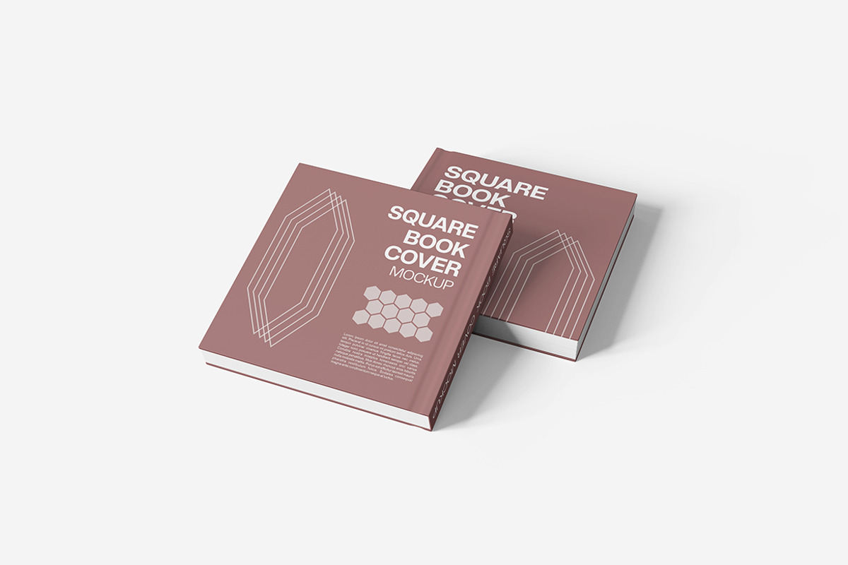 Square Book Cover Mockup, a Product Mockup by MrLetters