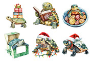 Christmas Funny Turtle Clipart, an Illustration by Daily.Designs (Thumbnail 5 of 5)