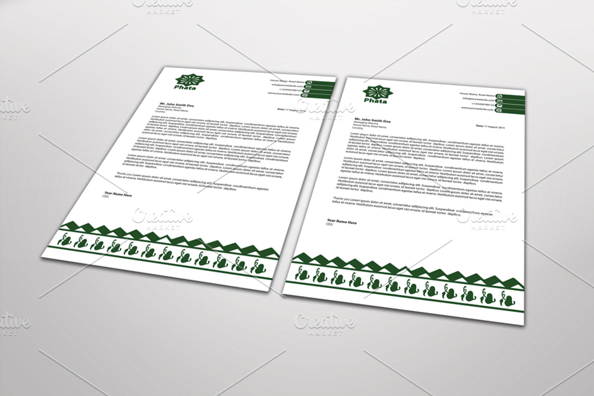 Phata Letterhead Template, a Stationery Template by Dueza.Com