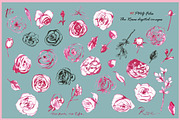 Roses Clipart Digital Paper, a Decorative Illustration by VianneArt (Thumbnail 4 of 4)