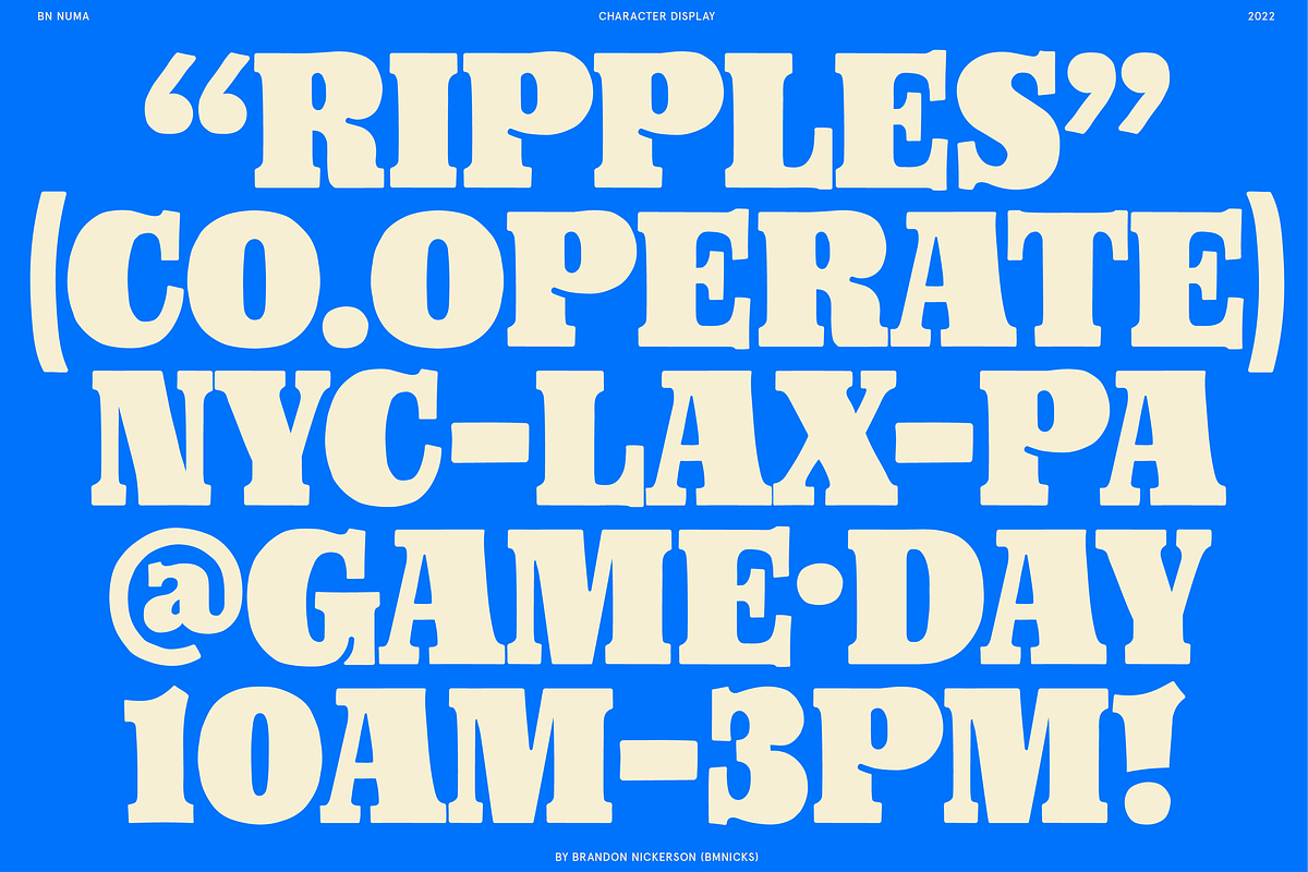 Numa - A Playful Display Typeface, a Font by Bnick (Photo 2 of 11)