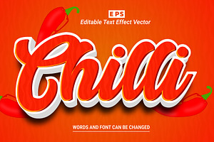 Chilli Vector 3D Editable Text Effec