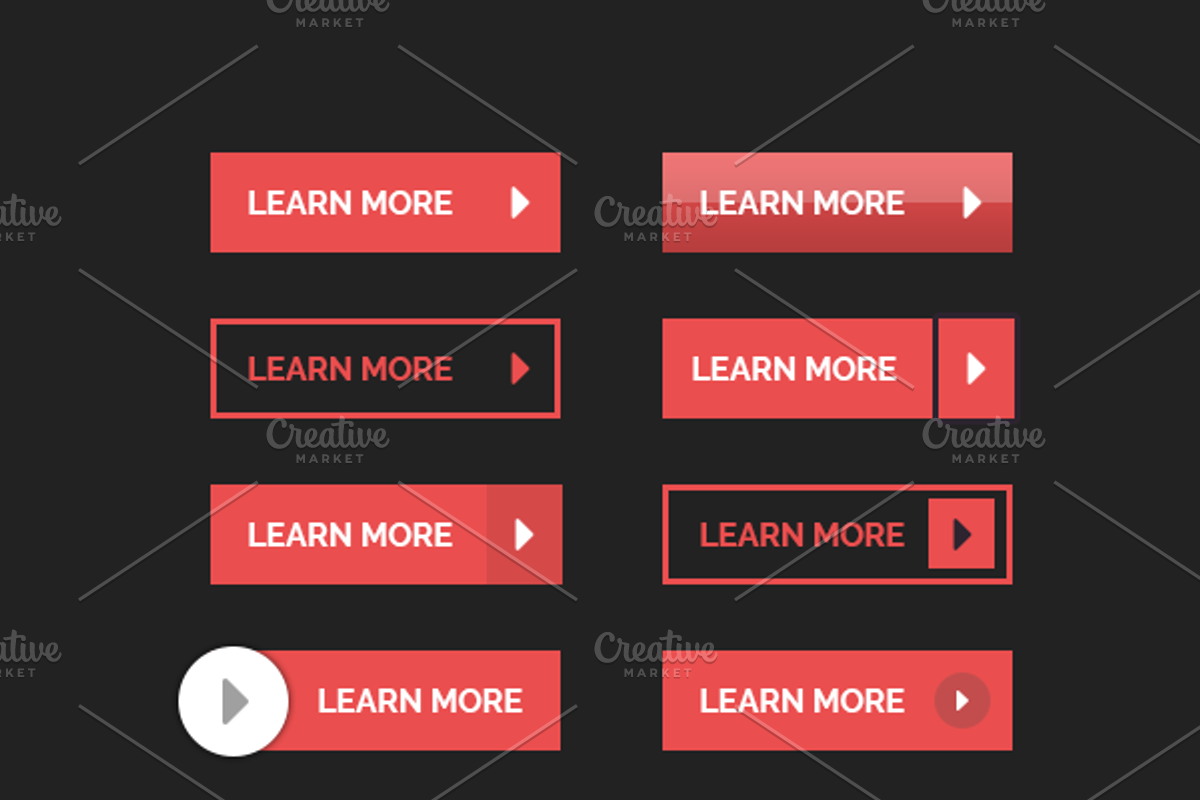 10 Modern Buttons, a Templates & Theme by Naistudio (Photo 1 of 4)