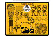 Bundle 2 Classic Character-Stamp Set, a Brush Add-On by LA Studio Sthlm (Thumbnail 5 of 17)