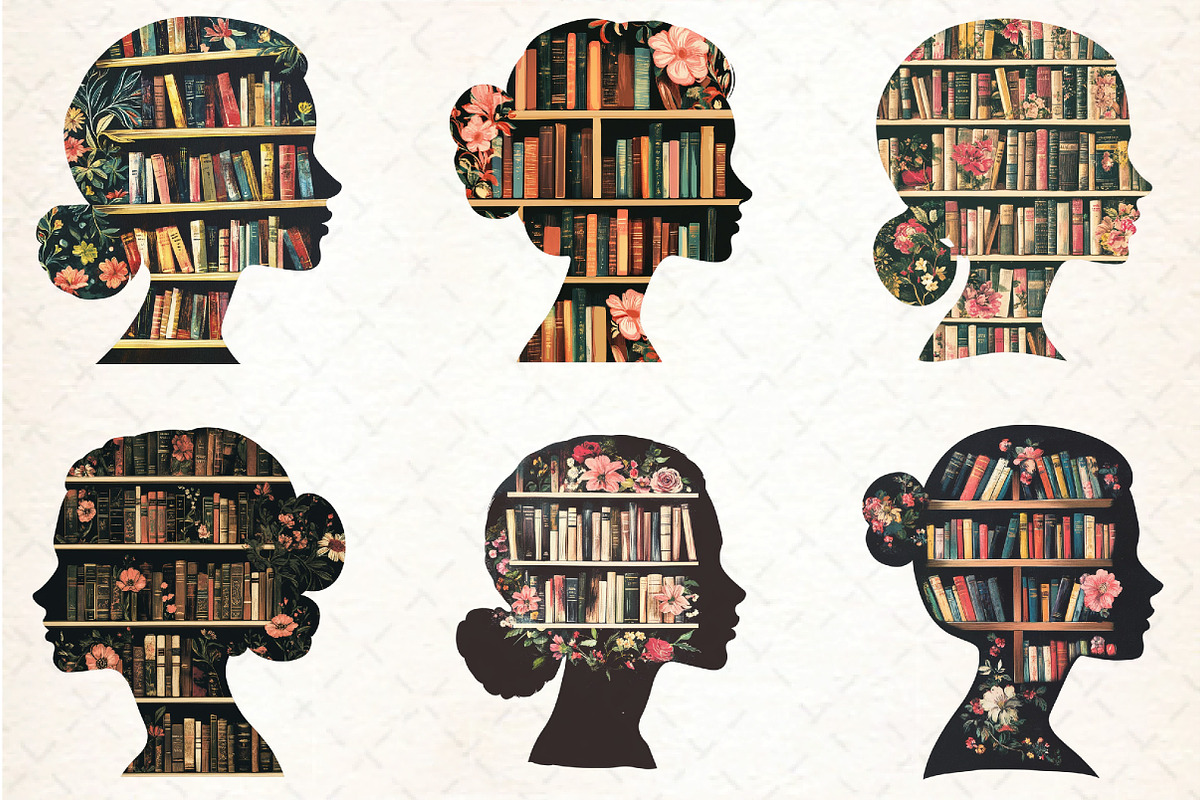 Book Girl and Library Sublimation, an Illustration by DreamCafeArt (Photo 3 of 4)