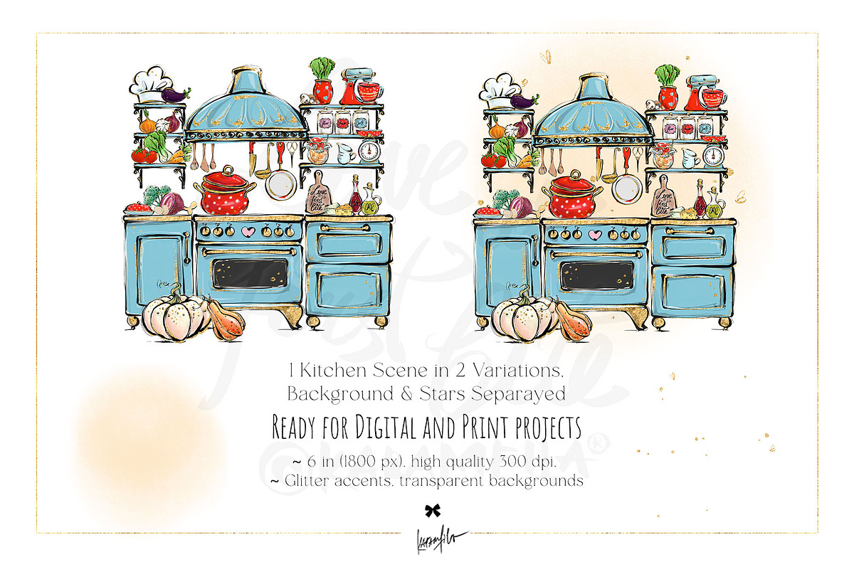 Cooking Chef's Kitchen Bundle PNG, a Food Illustration by KaramfilaS (Photo 2 of 7)