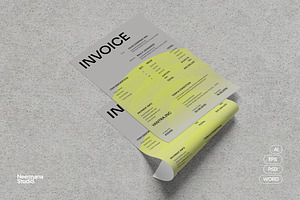 Grey Green Creative Invoice, a Stationery Template by Neermana