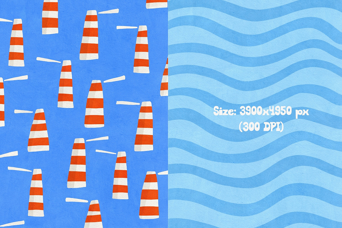 50 Coastal Handdrawn Backgrounds, a Background Graphic by PaperJamLab (Photo 3 of 17)