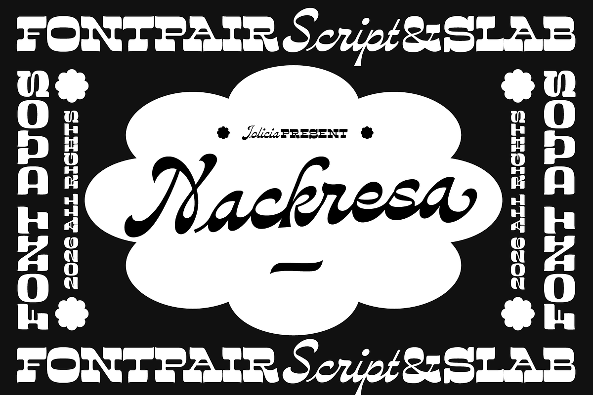 Nackresa | Font Duo, a Script Font by Jolicia Type (Photo 1 of 12)