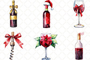 Christmas Red Wine Clipart, an Illustration by Black Bird Studio (Thumbnail 3 of 6)