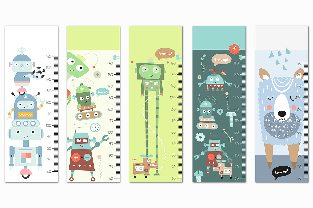 Height chart measure for kids bundle, an Education Illustration by Nursery Art (Photo 8 of 11)
