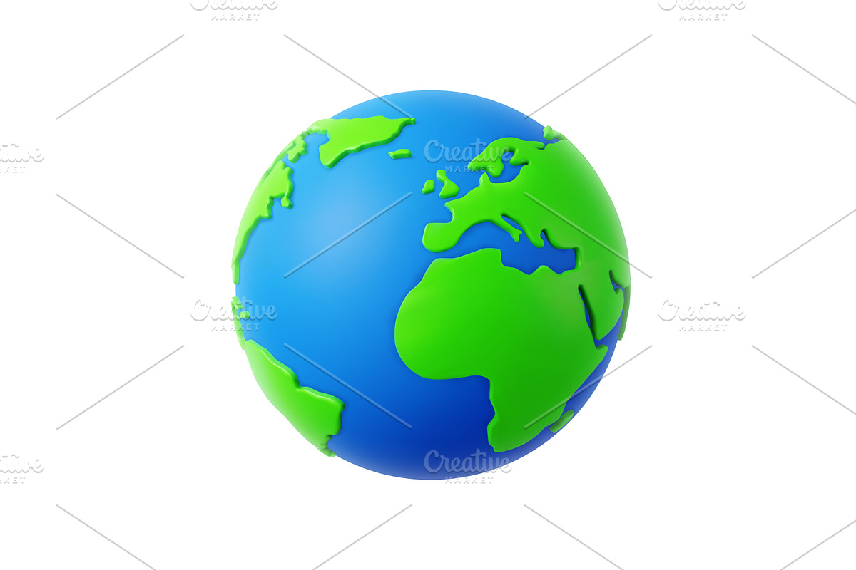 3d Cartoon planet Earth, an Illustration by ModVector