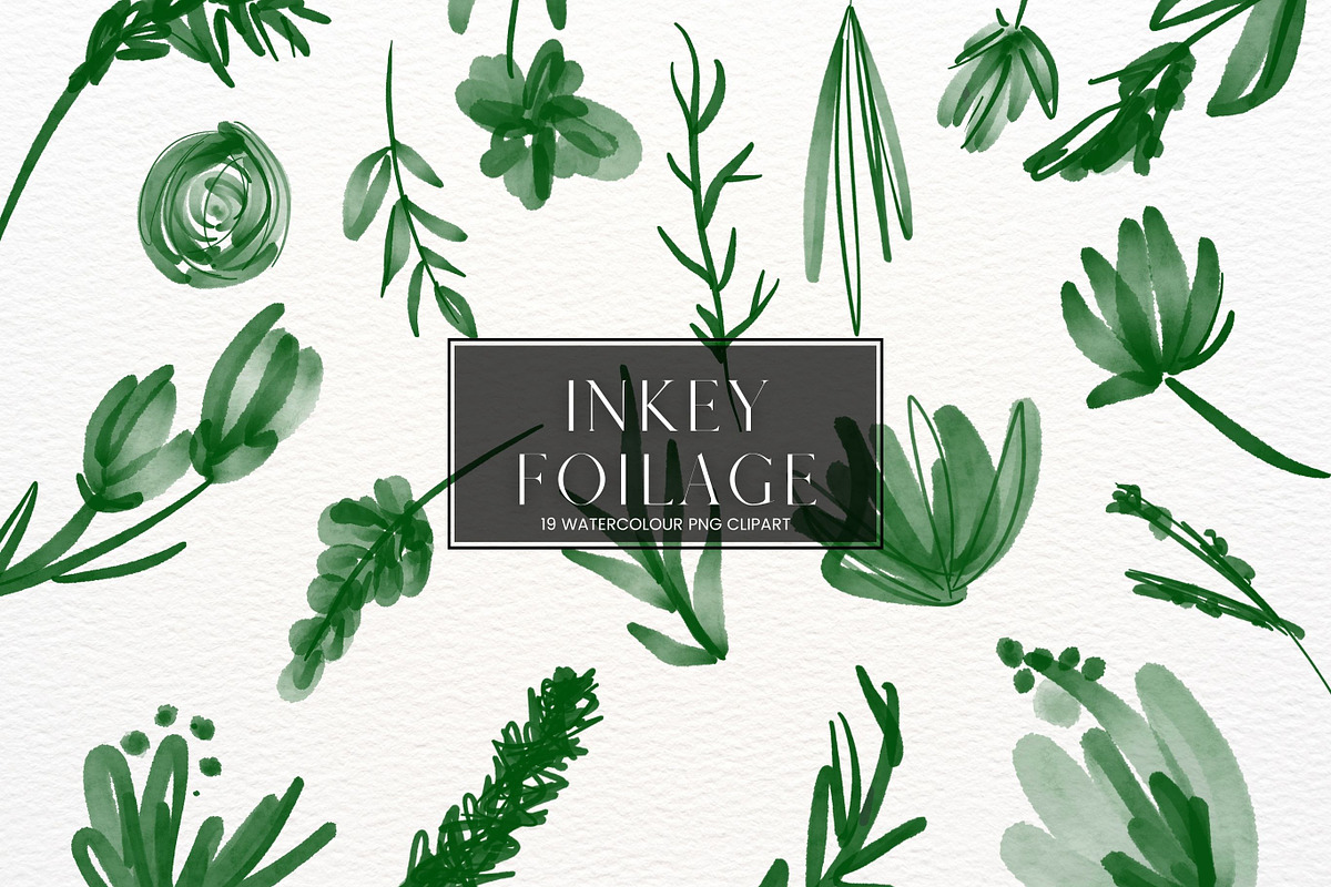 Green Inky Watercolour Flowers, an Illustration by Pixafied (Photo 1 of 3)