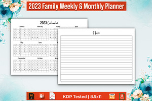 2023 Family Weekly & Monthly Planner